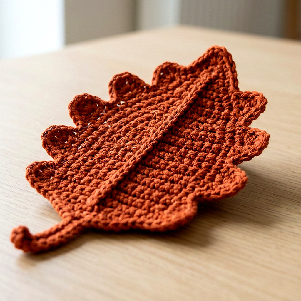 Oak Leaf Coaster — the finished object this pattern is designed to produce