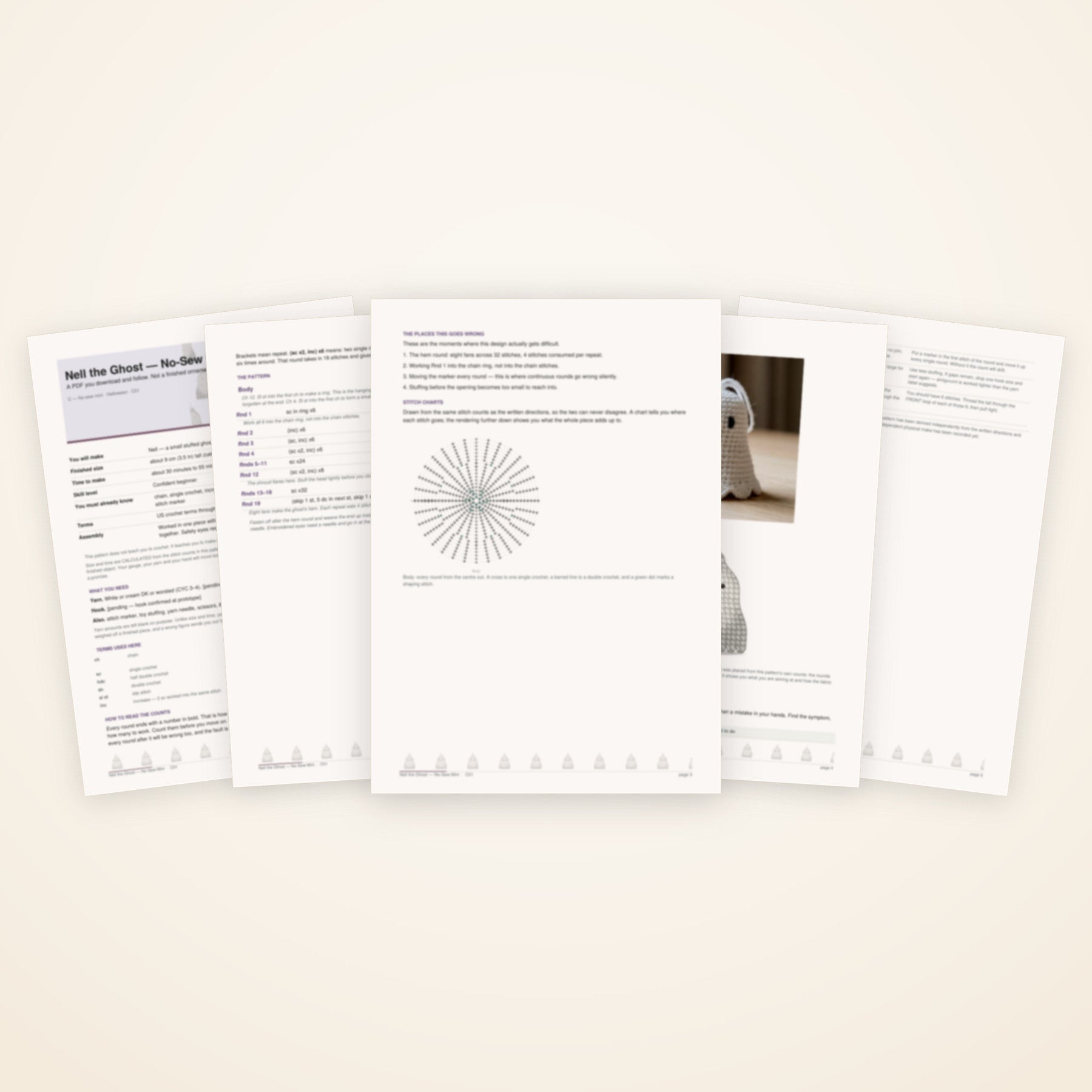 Nell the Ghost — No-Sew Mini — the pages included in the download