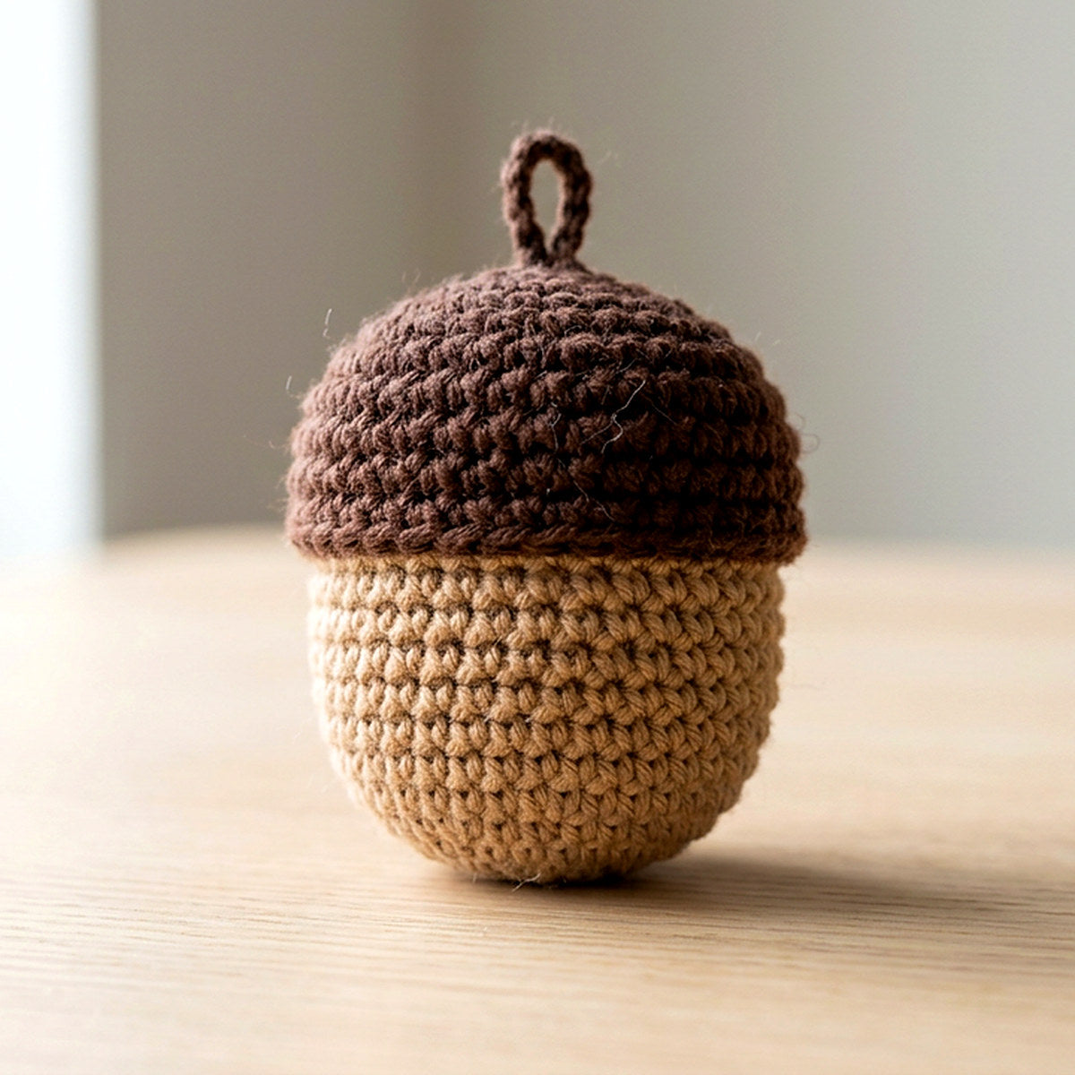 Hazel the Acorn — No-Sew Mini — the finished object this pattern is designed to produce