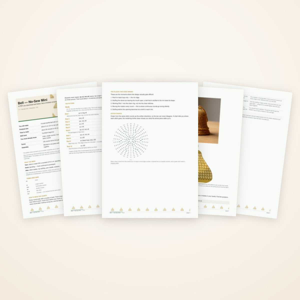 Bell — No-Sew Mini — the pages included in the download