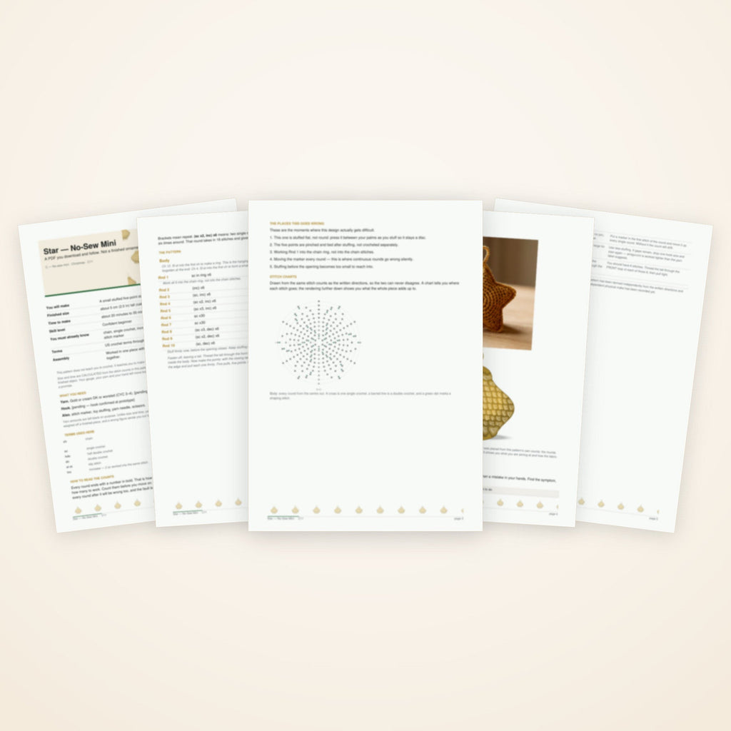 Star — No-Sew Mini — the pages included in the download