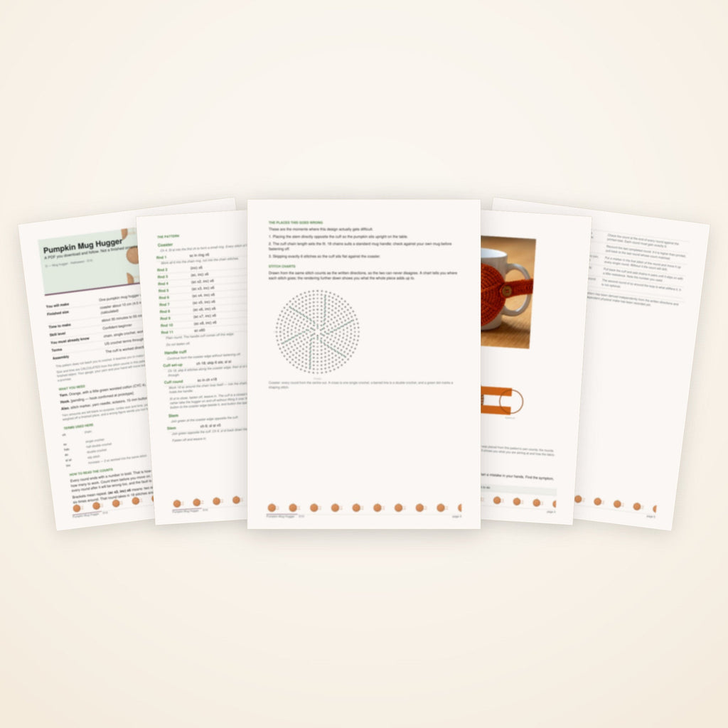 Pumpkin Mug Hugger — the pages included in the download