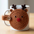 Reindeer Mug Hugger — the finished object this pattern is designed to produce