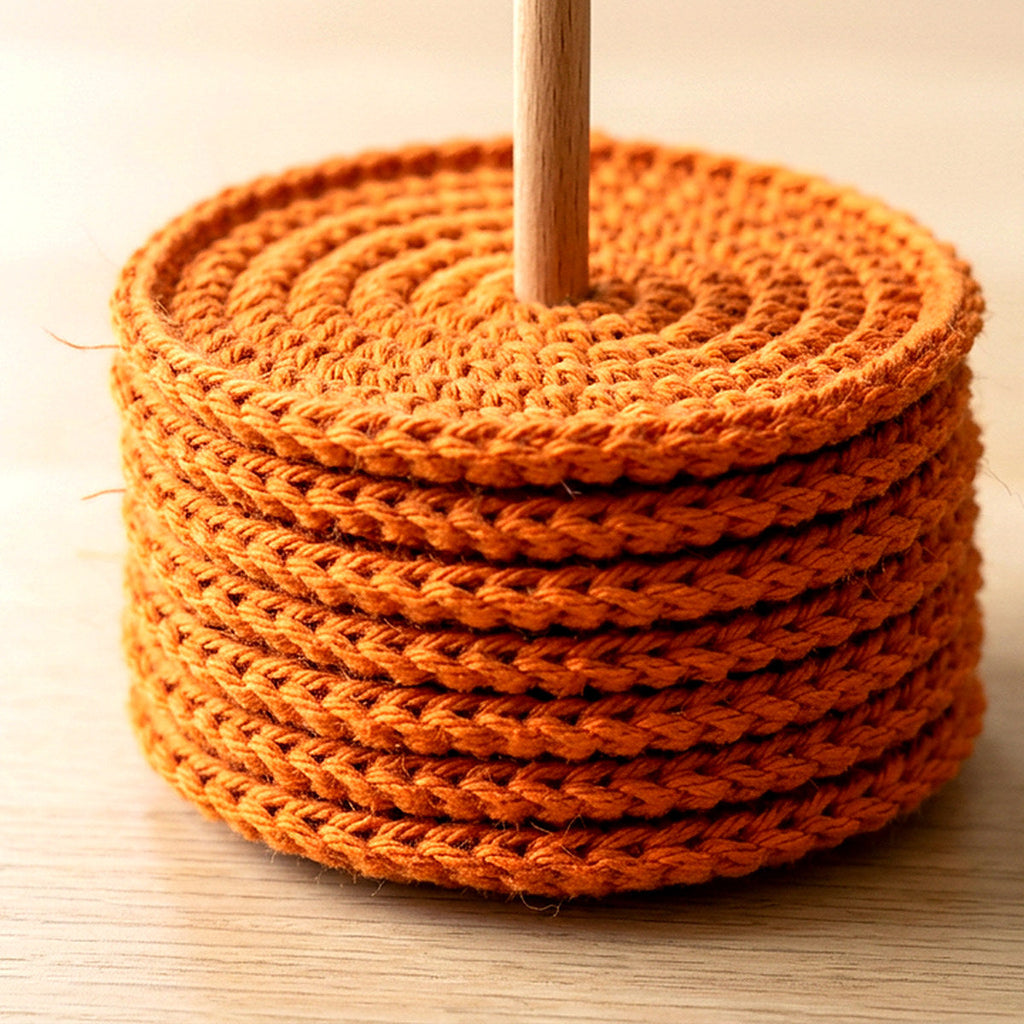 Pumpkin Coaster Set — the finished object this pattern is designed to produce