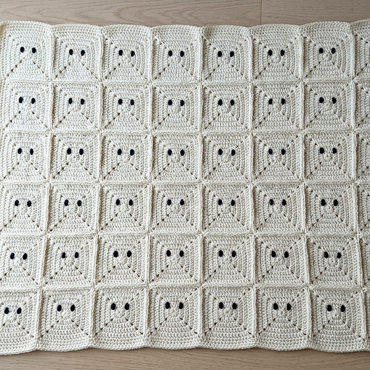 Ghost Blanket — Join-As-You-Go Motif Throw — the finished object this pattern is designed to produce